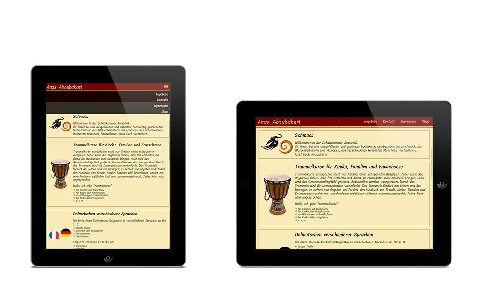 Anas Aboubakari - Webdesign - Tablet