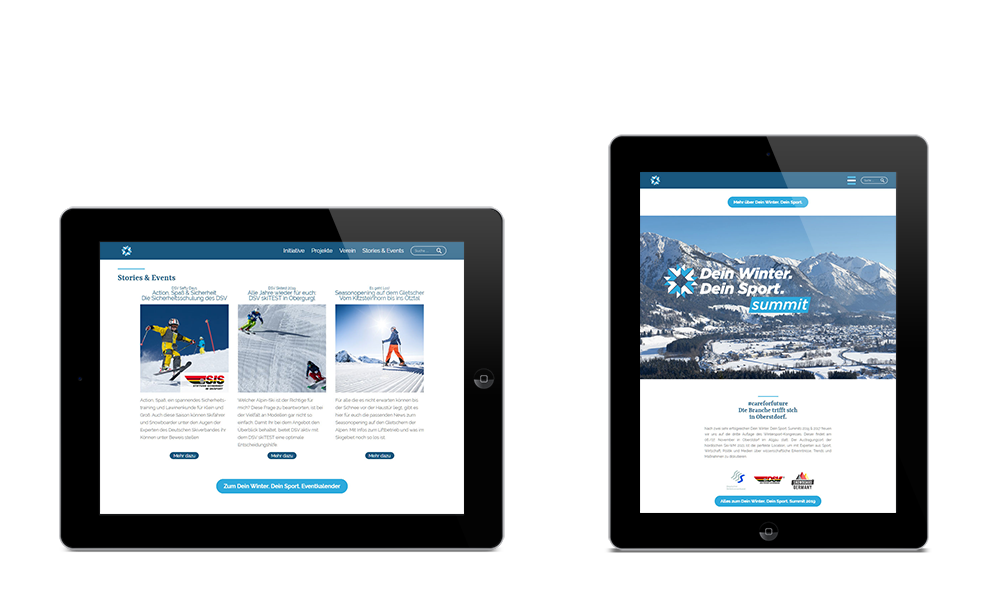 Dein Winter. Dein Sport.- Webdesign - Tablet