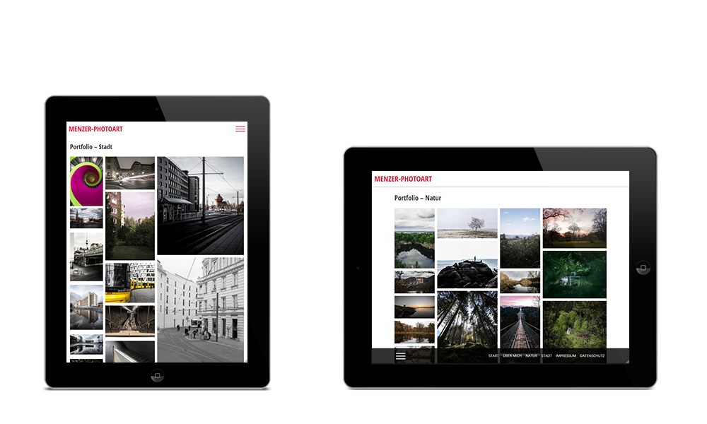 Menzer-Photoart - Webdesign - Tablet