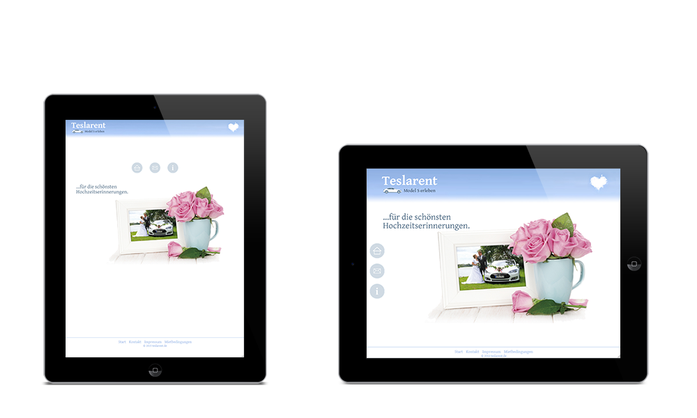 Teslarent - Webdesign - Tablet